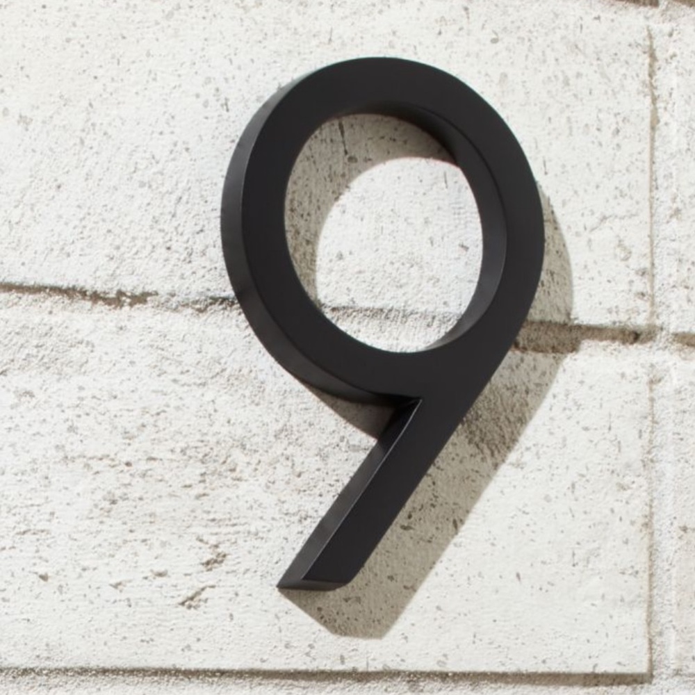 🌙 B19 - Aurele 6" Matte Black House Number 9